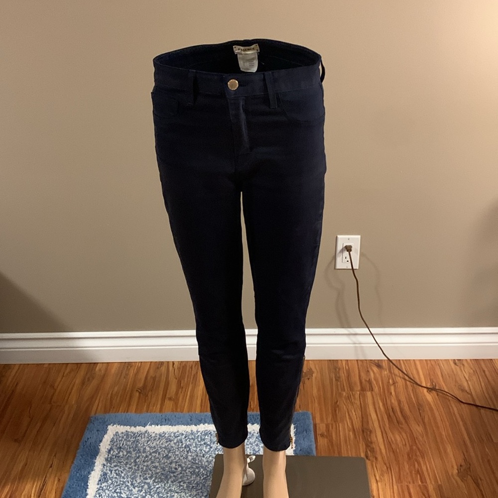 L'AGENCE Navy Blue Pants Styled Like Jeans w/ Gold Zipper Ankles Women's Size 28